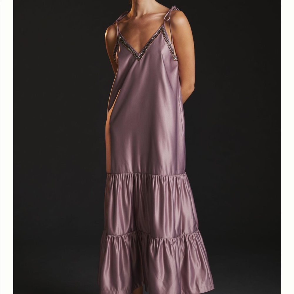 Anthropology Dhruv Kapoor Tiered V-Neck Dress